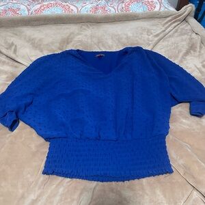 Vince Camuto Royal Blue Textured Blouse M